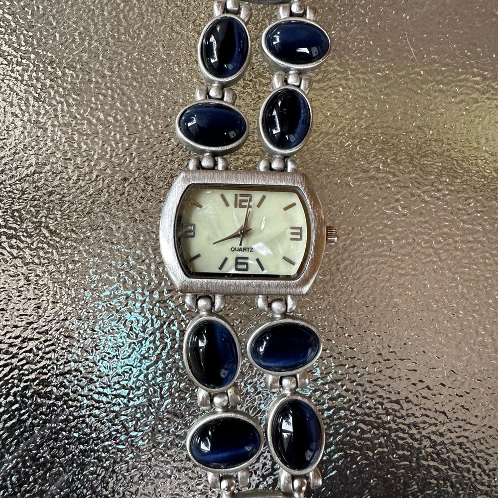 Silver and Blue Quartz Watch